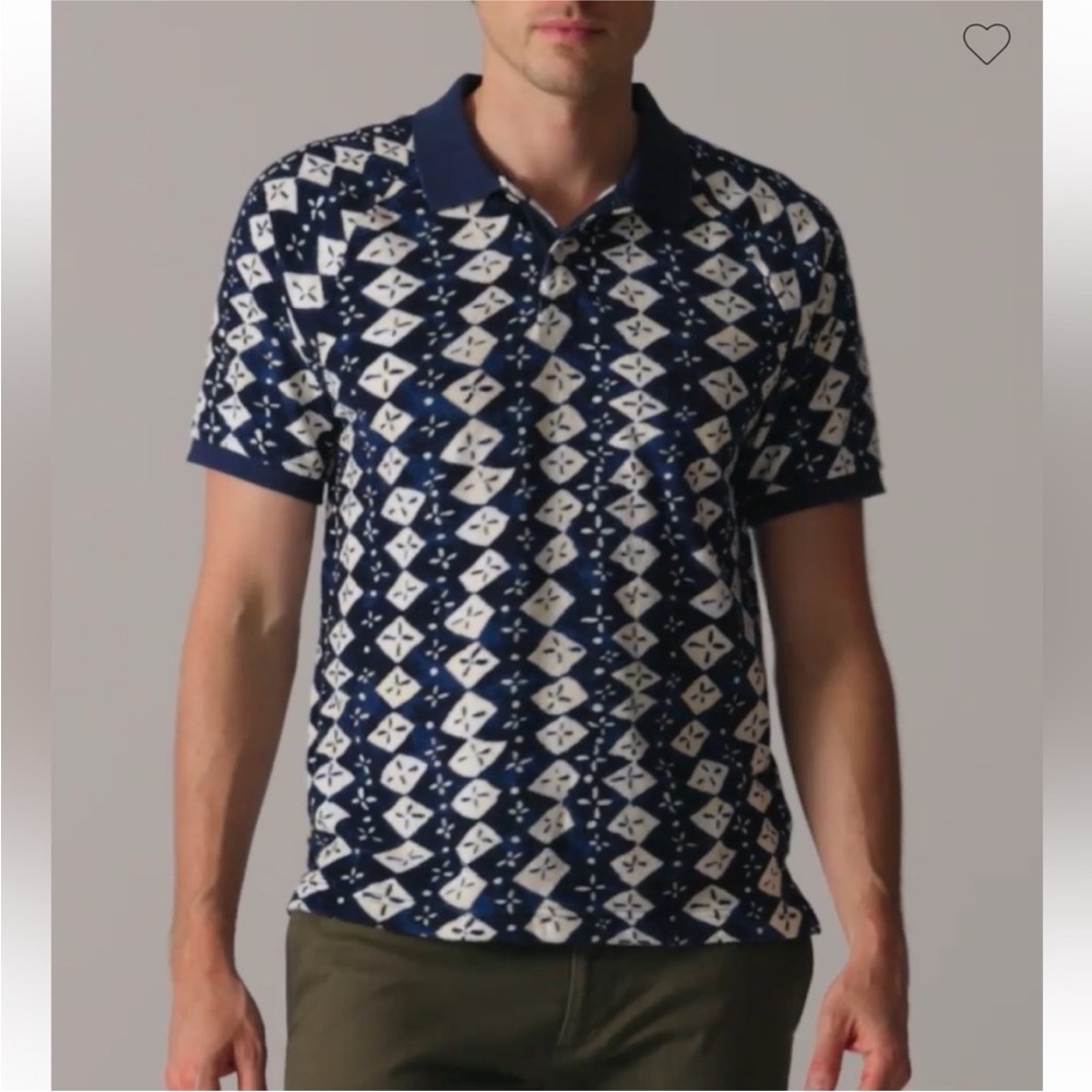NWT J Crew polo oarsman navy terry cloth deco vacation poolside retro XXL